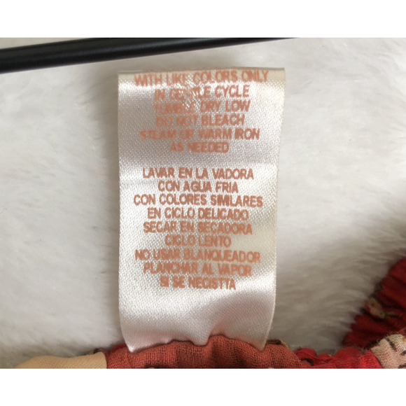 VTG LA CERA Midi Broomstick Skirt Sz M/L Red Paisley 100% Cotton Lined‎ Boho - Picture 5 of 10